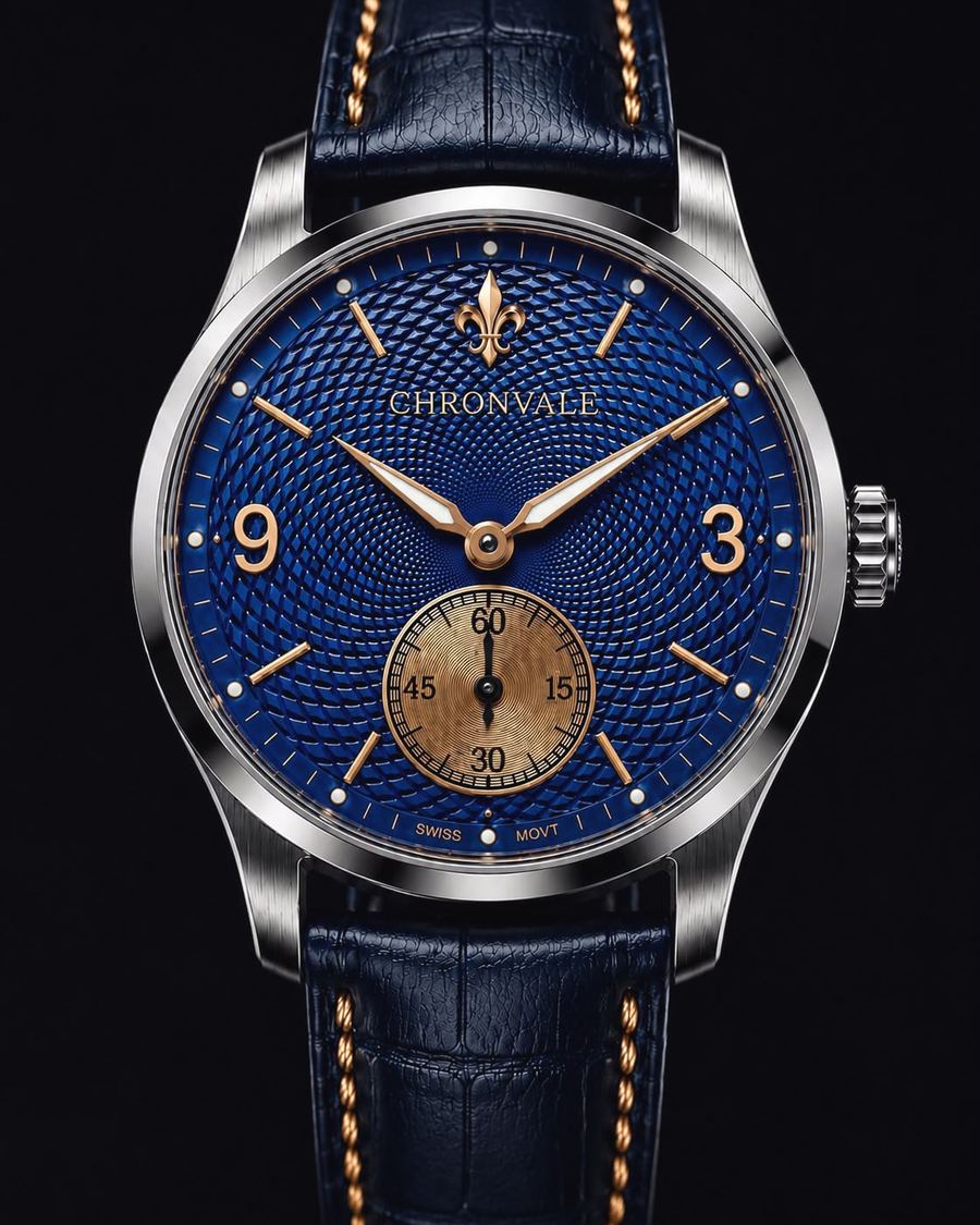 Chronvale Timepieces — ARC Origin, Founder Edition mit blauem Guilloché-Zifferblatt